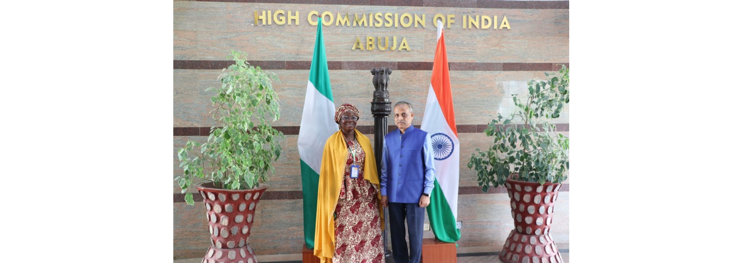  On 26.02.2024, Dr. Hajara Njidda, Nigerian Council for Arts & Culture met Mr. P.K. Agrawal, HOC and briefed about participation of Nigeria in the 37th Surajkund International Crafts Mela 2024
