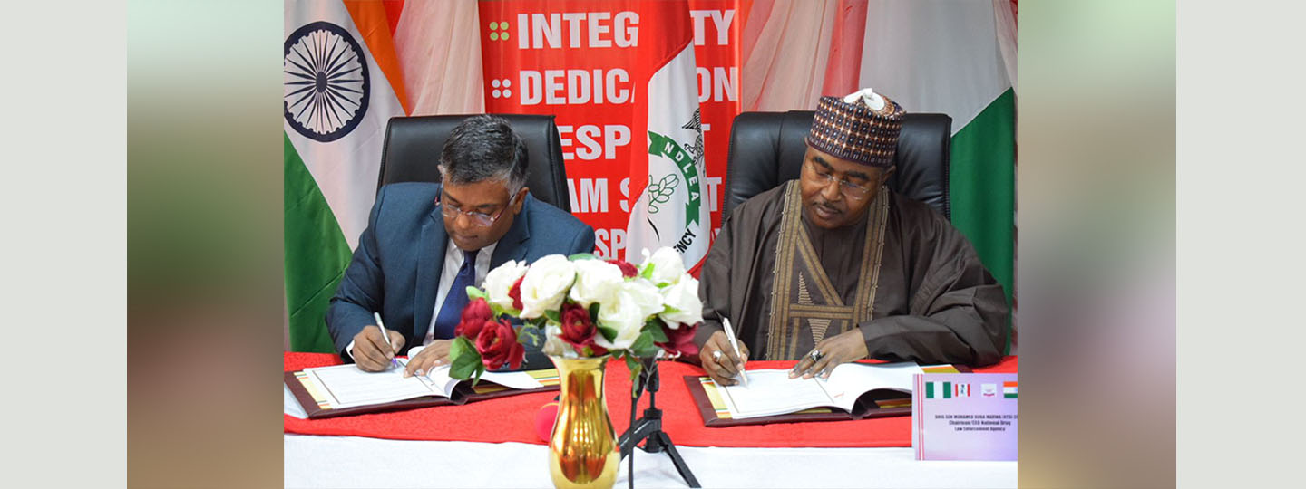  On 14 June 2023, an MoU for Cooperation between NDLEA, Nigeria and Narcotics Bureau, India was signed in Abuja.