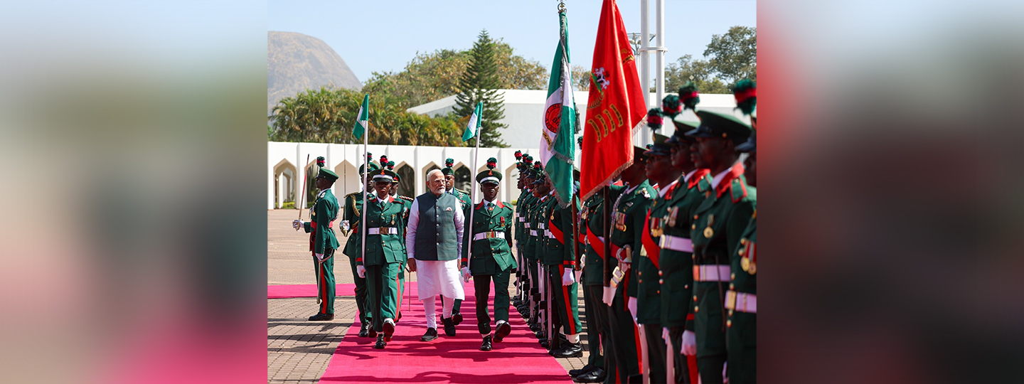 Prime Minister Narendra Modi PM was accorded a ceremonial welcome in Abuja, Nigeria on 17 Nov 2024