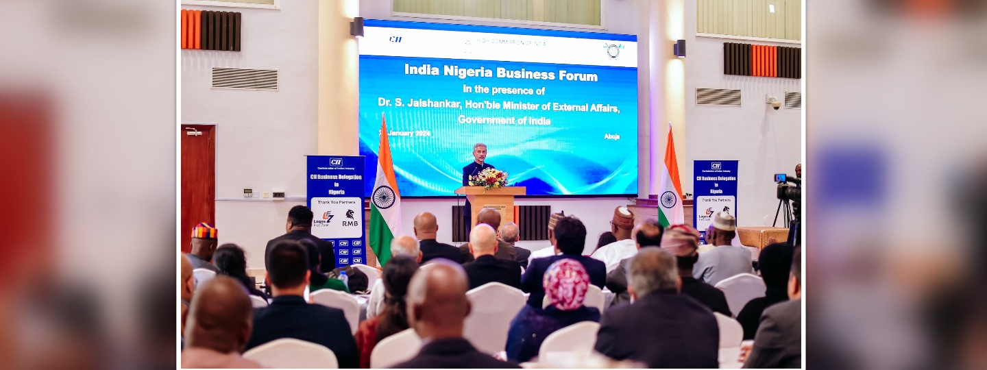  On 22 Jan 2024, Dr. S. Jaishankar, External Affairs Minister of India, Addressed the India-Nigeria Business Forum organised by CII and NICCI in Abuja.

