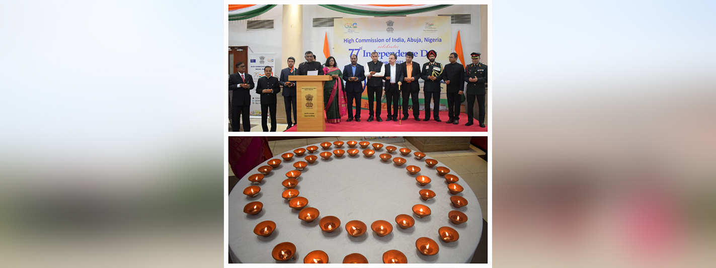  On the Occasion of the grand finale of Amrit Mahotsav & the 77th Independence Day of India HCI, Abuja organized various activities including: Blood Donation Camp, Panch Pran Pledge taking ceremony, Painting Exhibition, Har Ghar Tiranga Campaign and Cultural Performances.