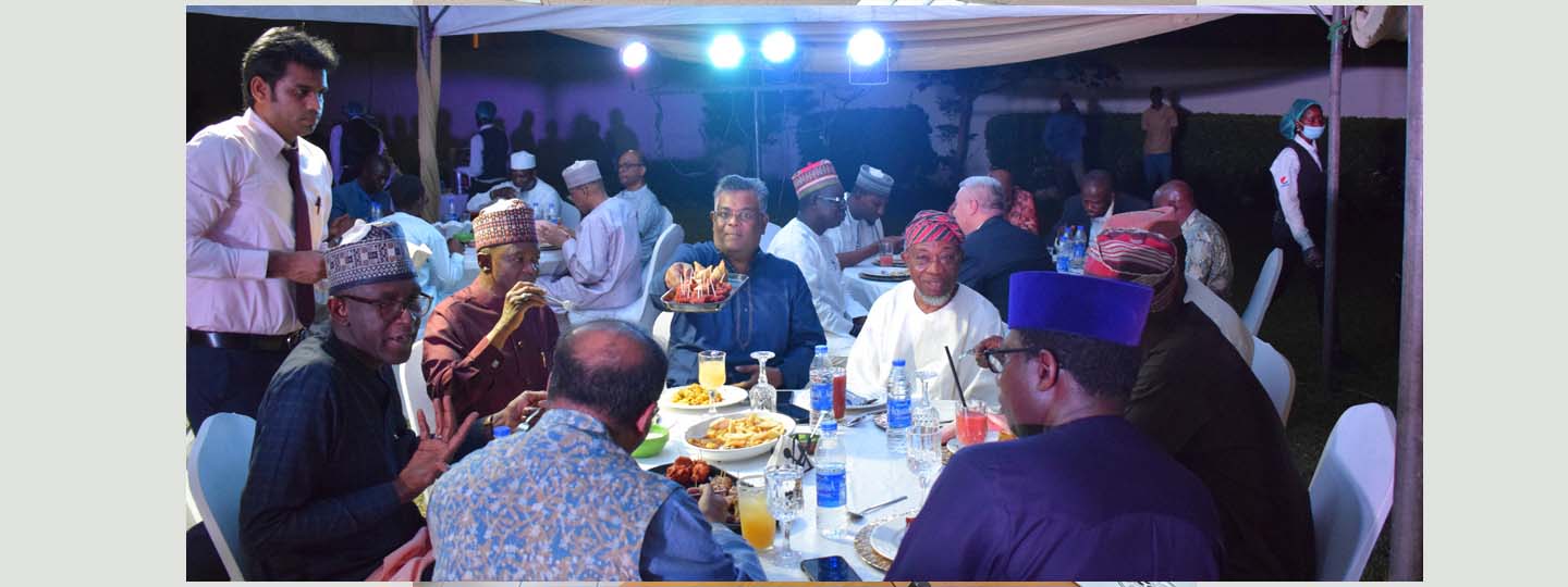  Iftaar hosted at HCI, Abuja with senior Ministers, dignitaries, diplomats, community leaders and friends of India on 13 April, 2023