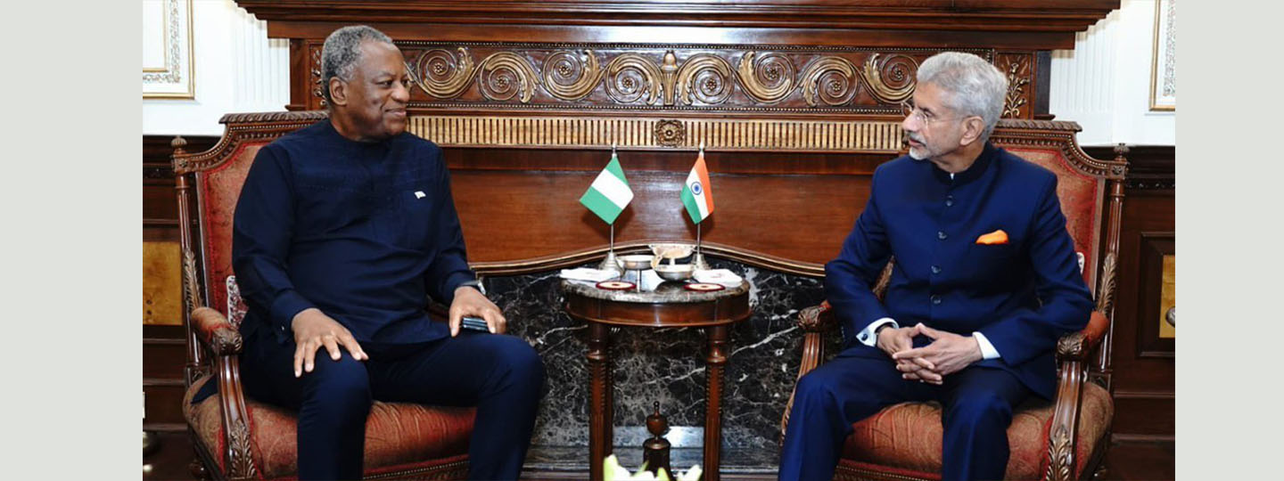  Minister of External Affairs of India, Dr. Subrahmanyam Jaishankar met Foreign Minister of Nigeria, Mr. Geoffrey Onyeama, at New Delhi on 01 March, 2023